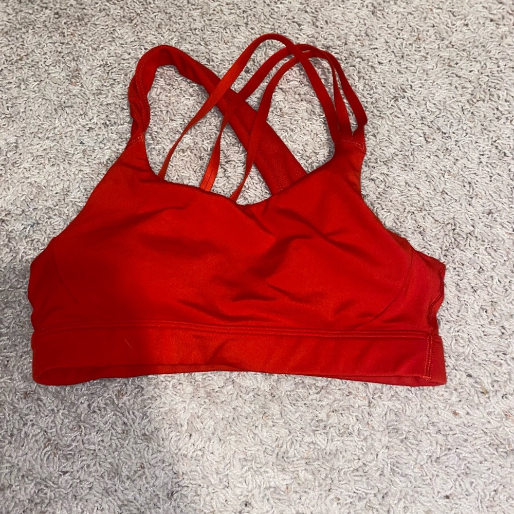 Super cute red Athleta Free Run sports bra!